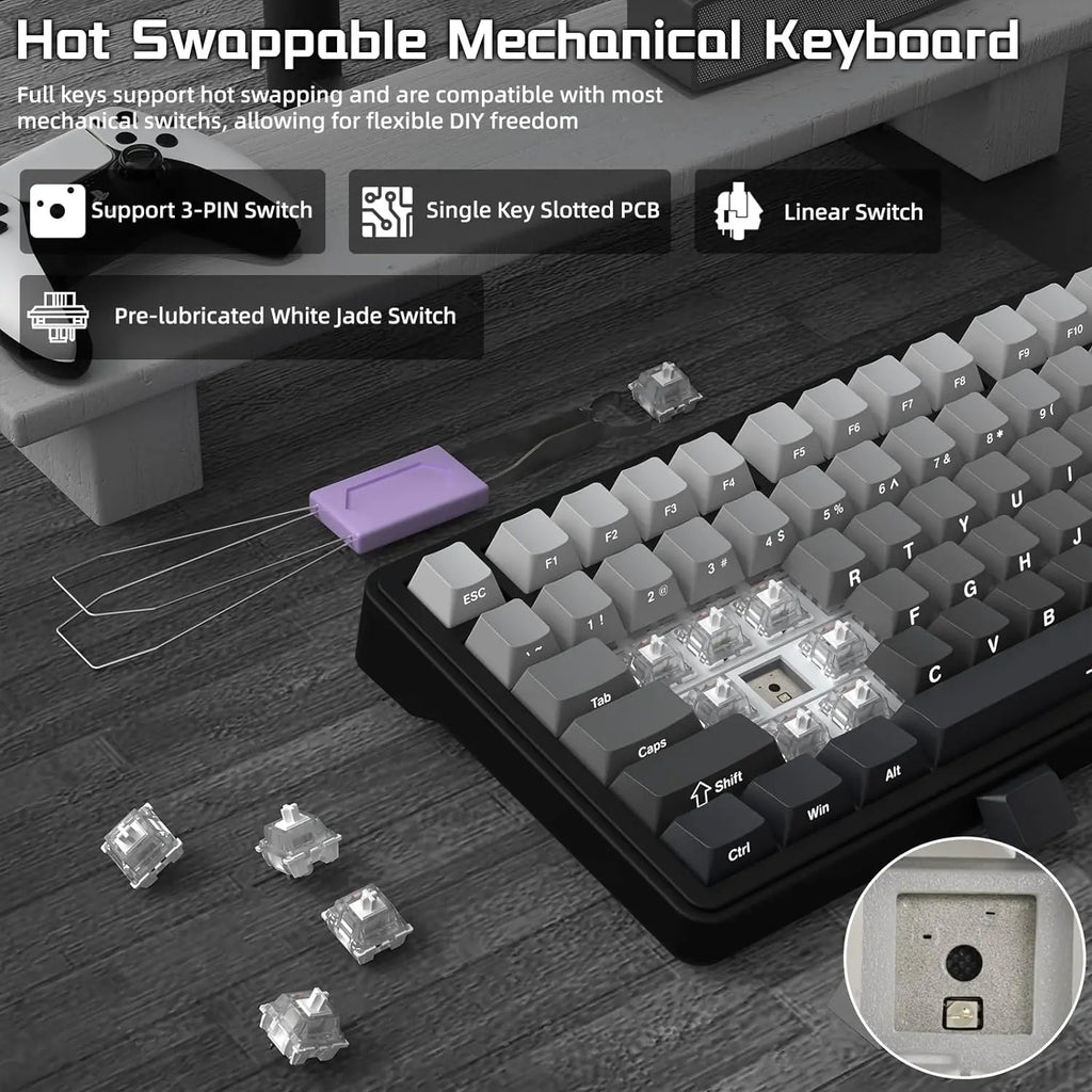 Attack Shark X85 Wireless Mechanical Gaming Keyboard — 75% Layout | Hot-Swap | Knob | PBT Keycaps
