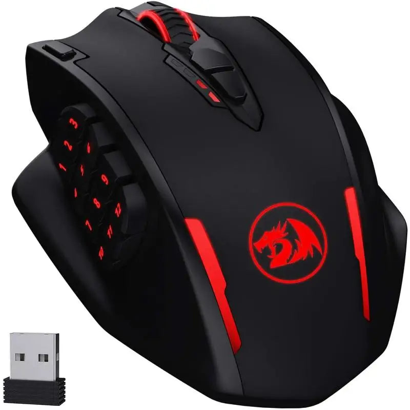 Redragon M913 Impact Elite Wireless Gaming Mouse — 16000 DPI | 16 Buttons | RGB | Black & White