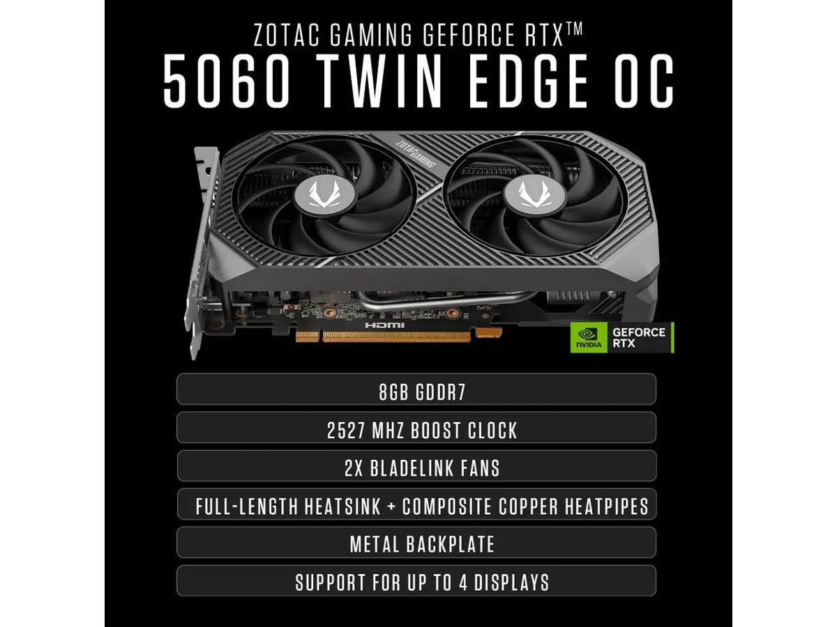 Zotac GAMING MEK AI Gaming Desktop — RTX 5060 | AMD Ryzen 5 5500 | 16GB DDR4 | 1TB NVMe | Wi-Fi 6E | Windows 11