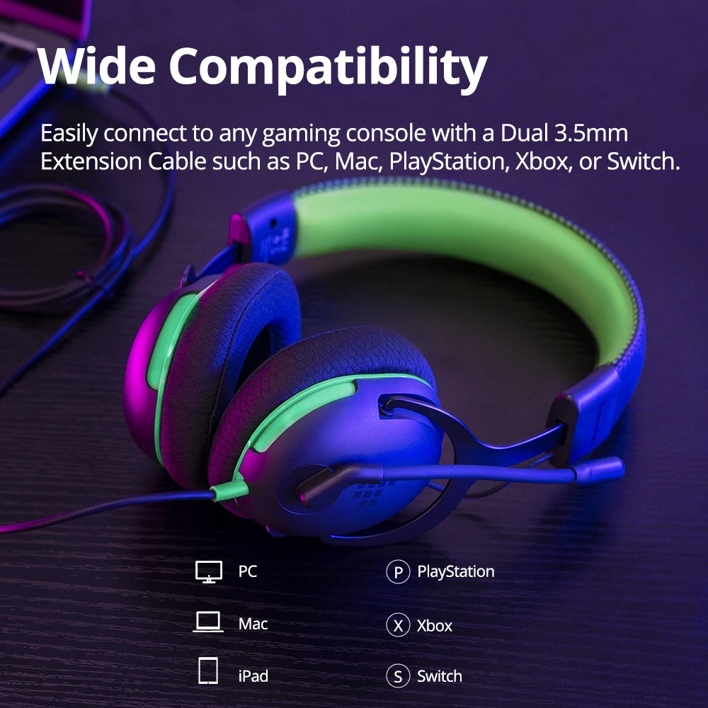 Tronsmart G10 Wired Gaming Headset — Multi-Platform | PC, PS5, PS4, Xbox, Switch, Mobile