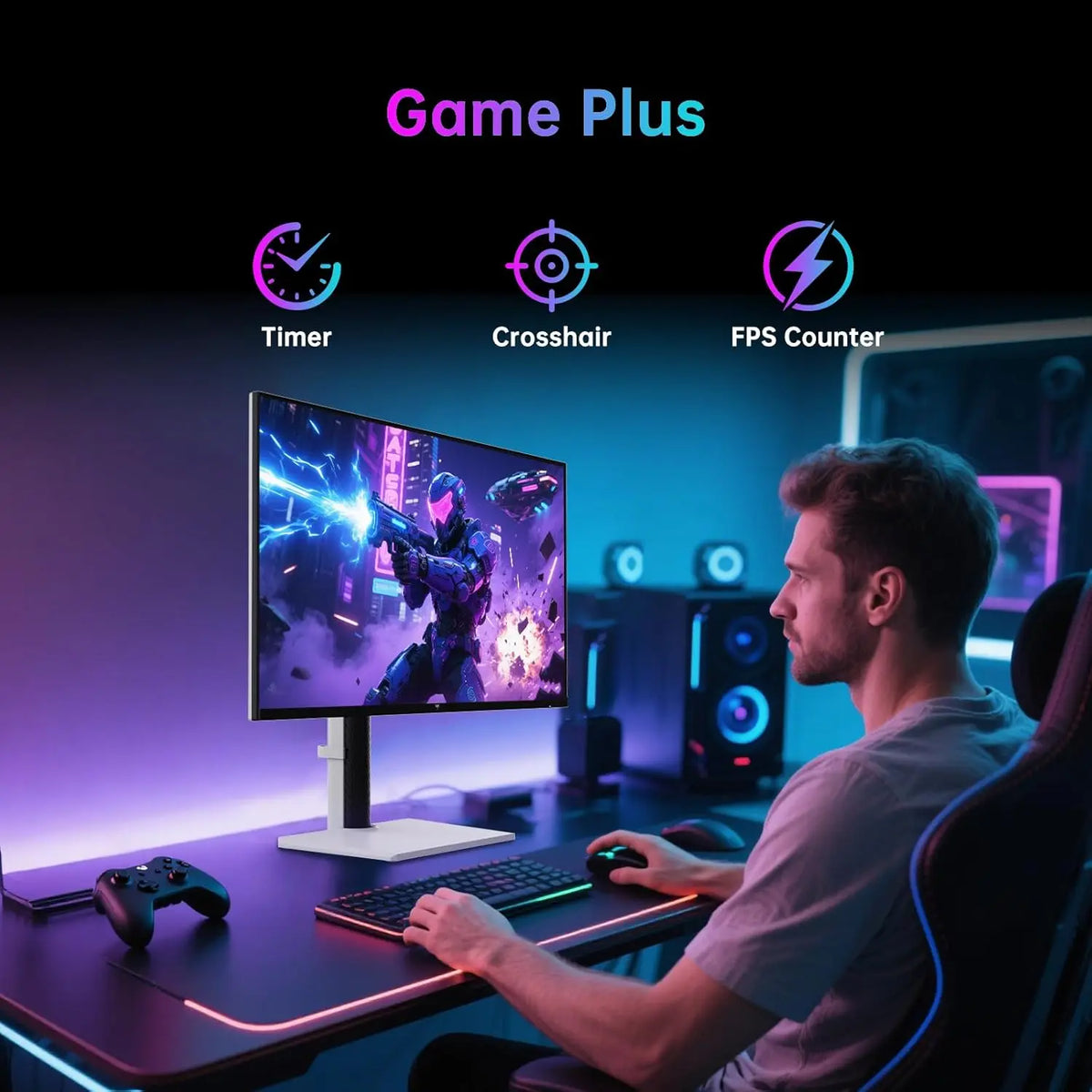 Dough Spectrum 27" IPS Gaming Monitor — 4K 144Hz | HDR | USB-C | Black