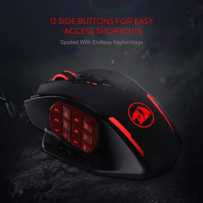 Redragon M913 Impact Elite Wireless Gaming Mouse — 16000 DPI | 16 Buttons | RGB | Black & White