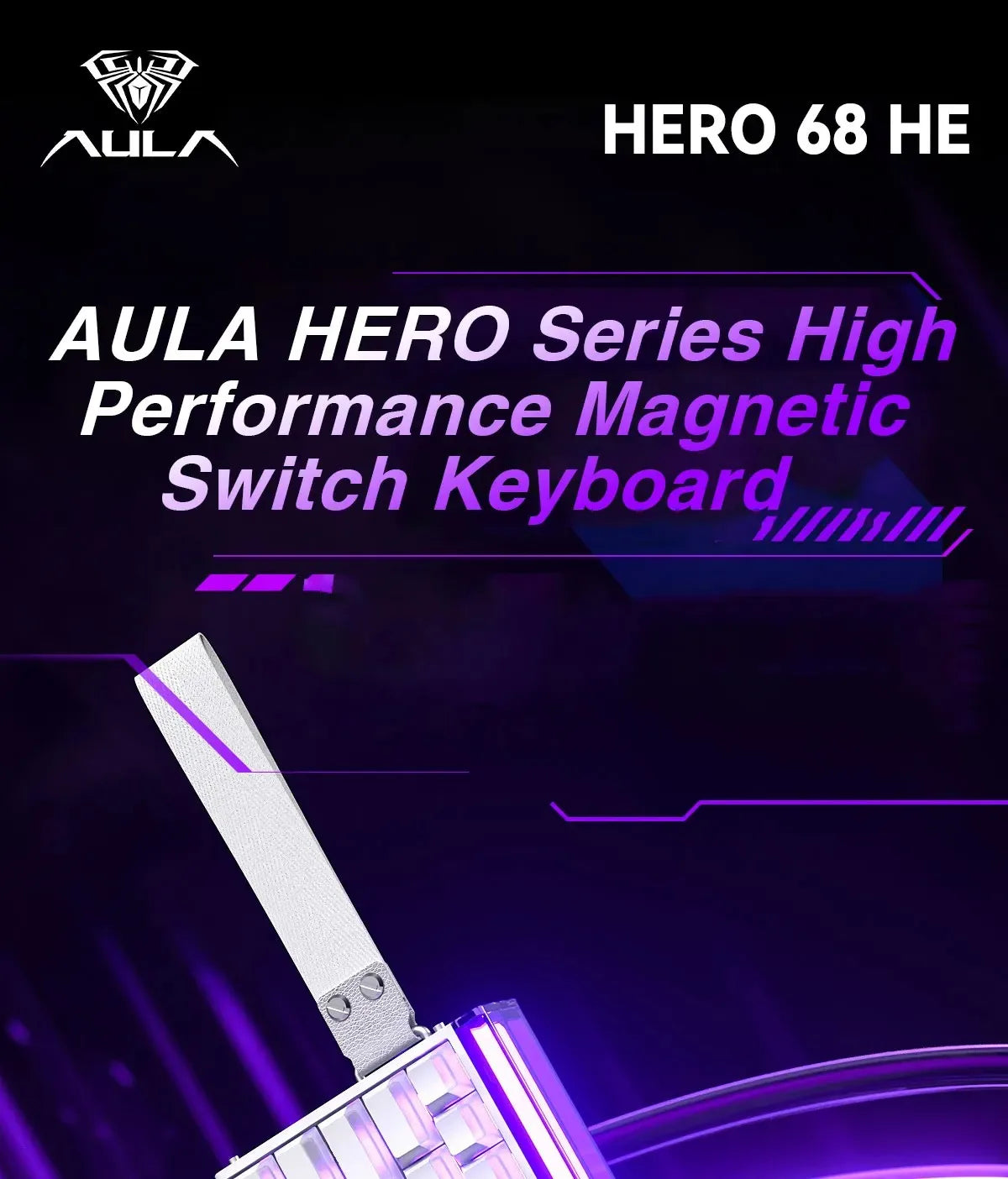 AULA HERO 68HE Gaming Keyboard — Hall Effect Magnetic Switches | Rapid Trigger | 8K Polling | RGB | 65%