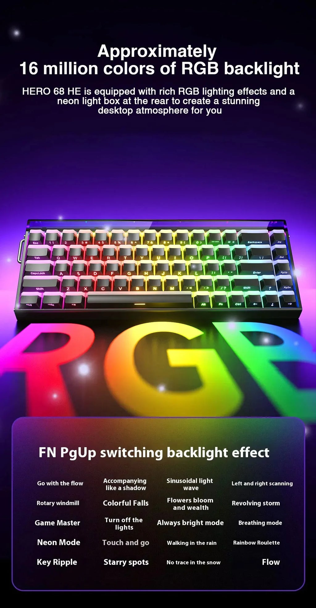 AULA HERO 68HE Gaming Keyboard — Hall Effect Magnetic Switches | Rapid Trigger | 8K Polling | RGB | 65%