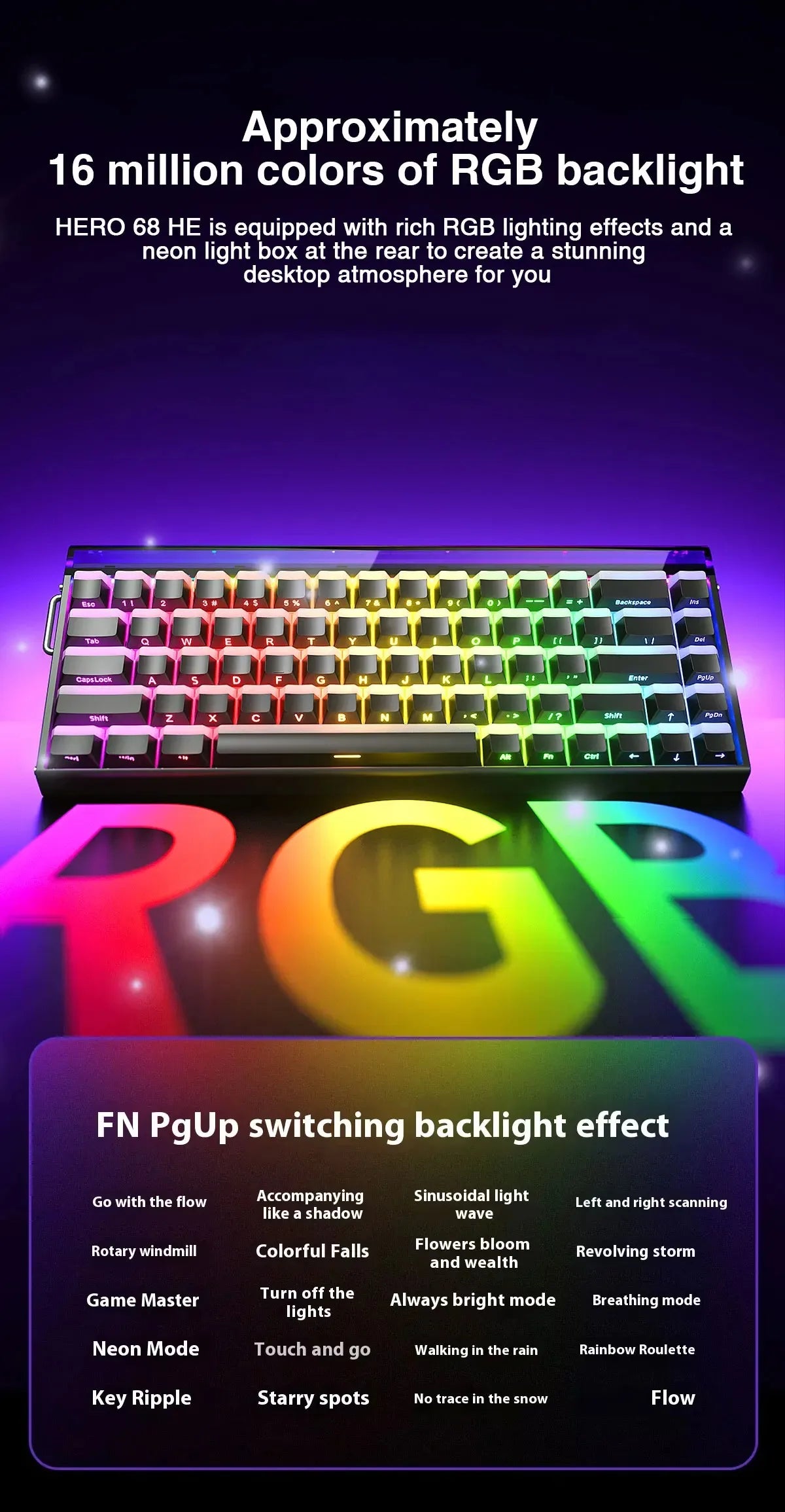 AULA HERO 68HE Gaming Keyboard — Hall Effect Magnetic Switches | Rapid Trigger | 8K Polling | RGB | 65%
