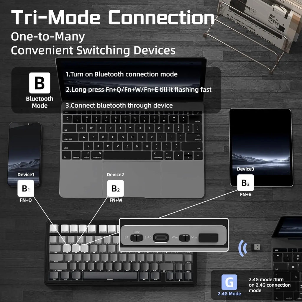 Attack Shark X85 Wireless Mechanical Gaming Keyboard — 75% Layout | Hot-Swap | Knob | PBT Keycaps