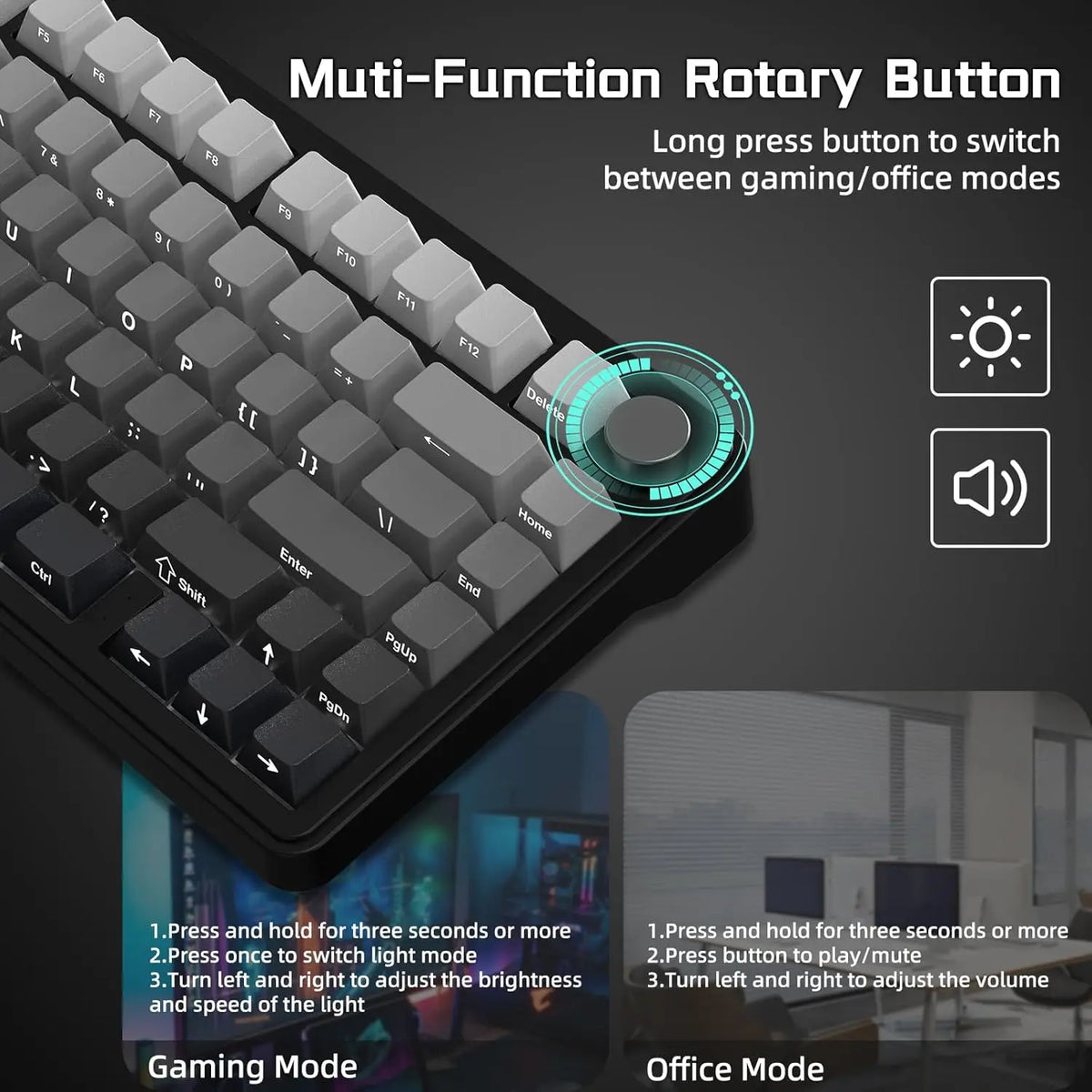 Attack Shark X85 Wireless Mechanical Gaming Keyboard — 75% Layout | Hot-Swap | Knob | PBT Keycaps
