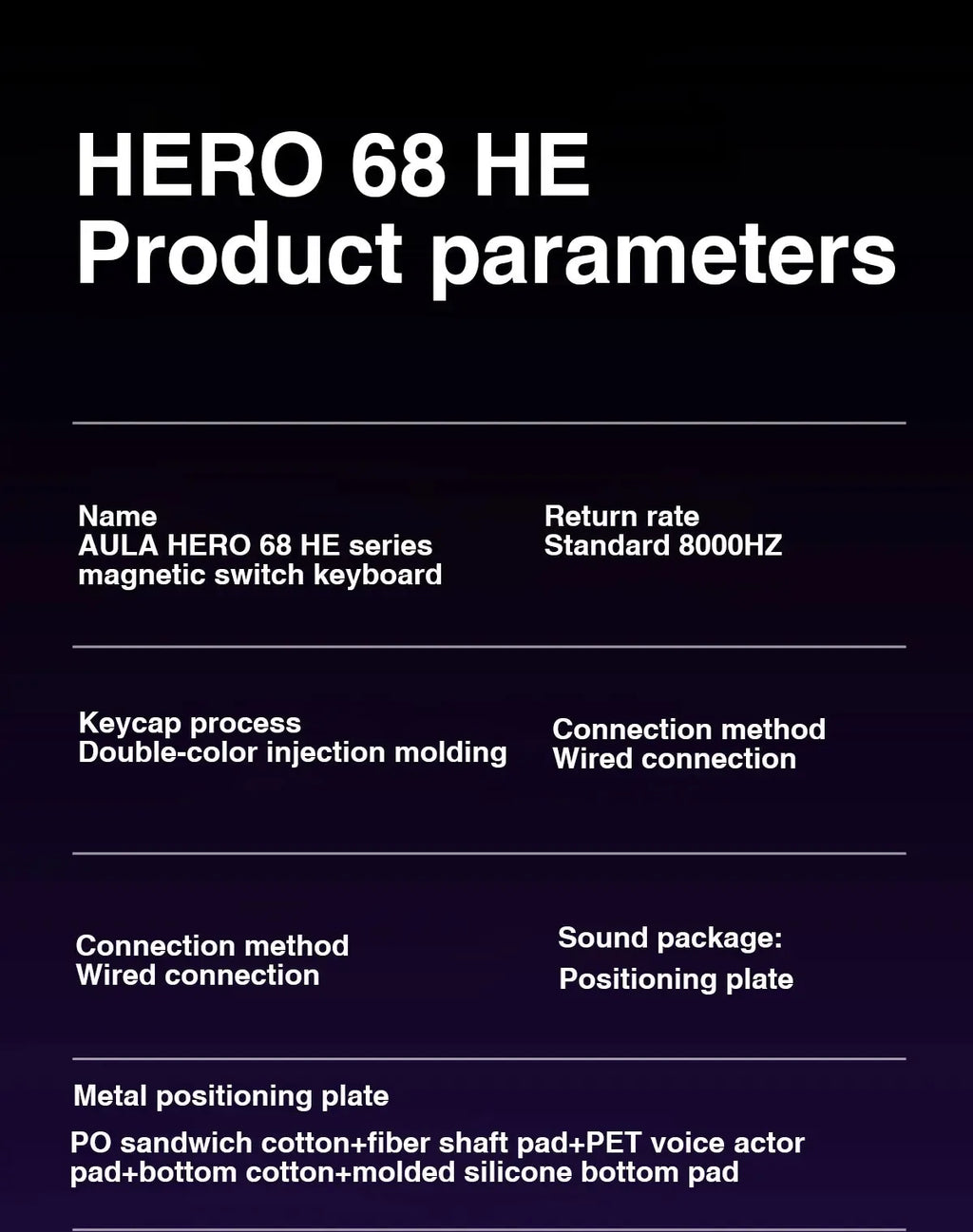 AULA HERO 68HE Gaming Keyboard — Hall Effect Magnetic Switches | Rapid Trigger | 8K Polling | RGB | 65%