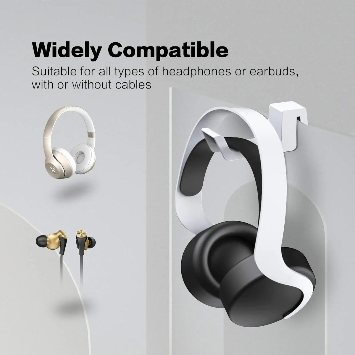 PS5 Headset Hanger — Minimalist Headphone Holder with Support Bar for PlayStation 5
