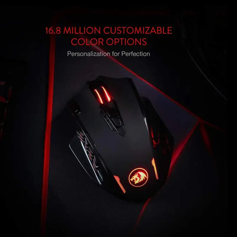 Redragon M913 Impact Elite Wireless Gaming Mouse — 16000 DPI | 16 Buttons | RGB | Black & White