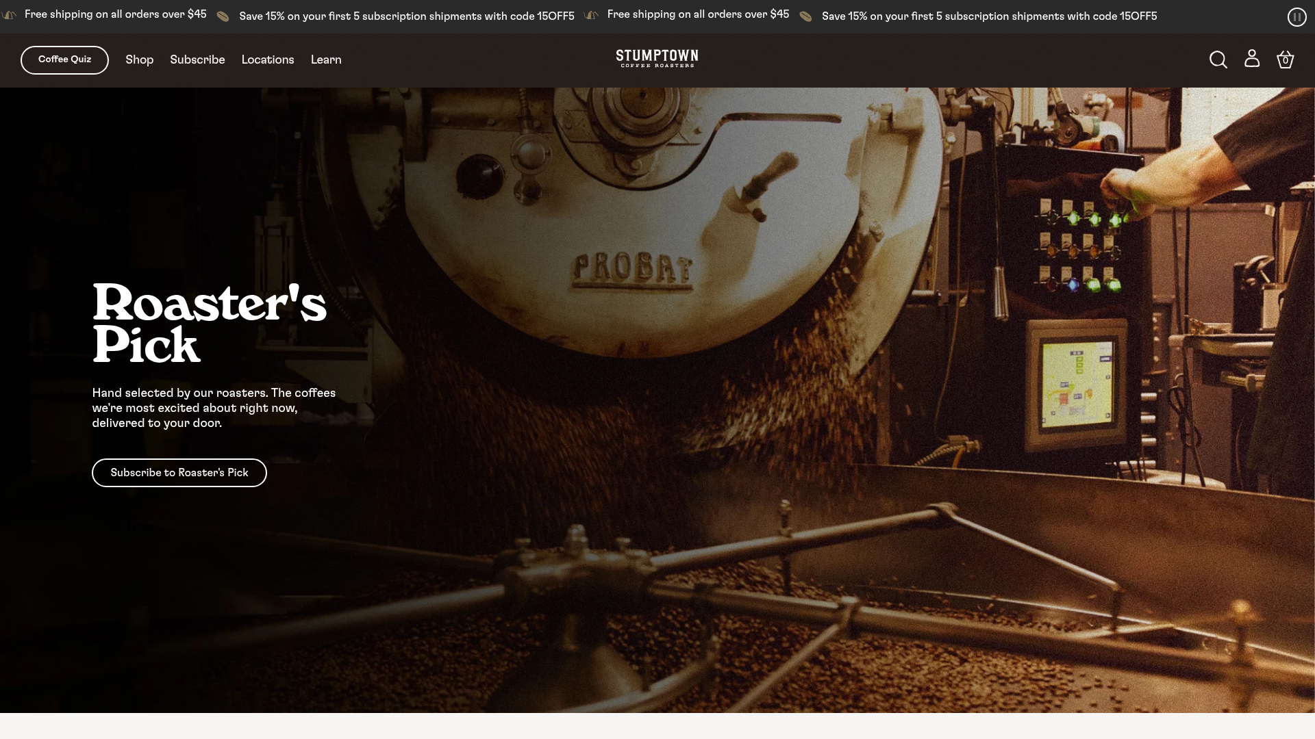 3. Stumptown Coffee Roasters Homepage